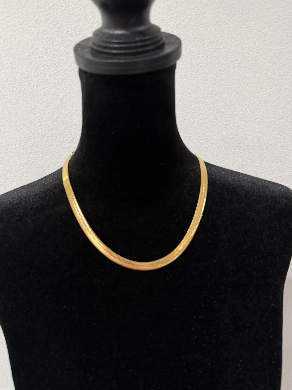 Brand New 14K Gold Plated Water-Resistant Herringbone Chain Necklace